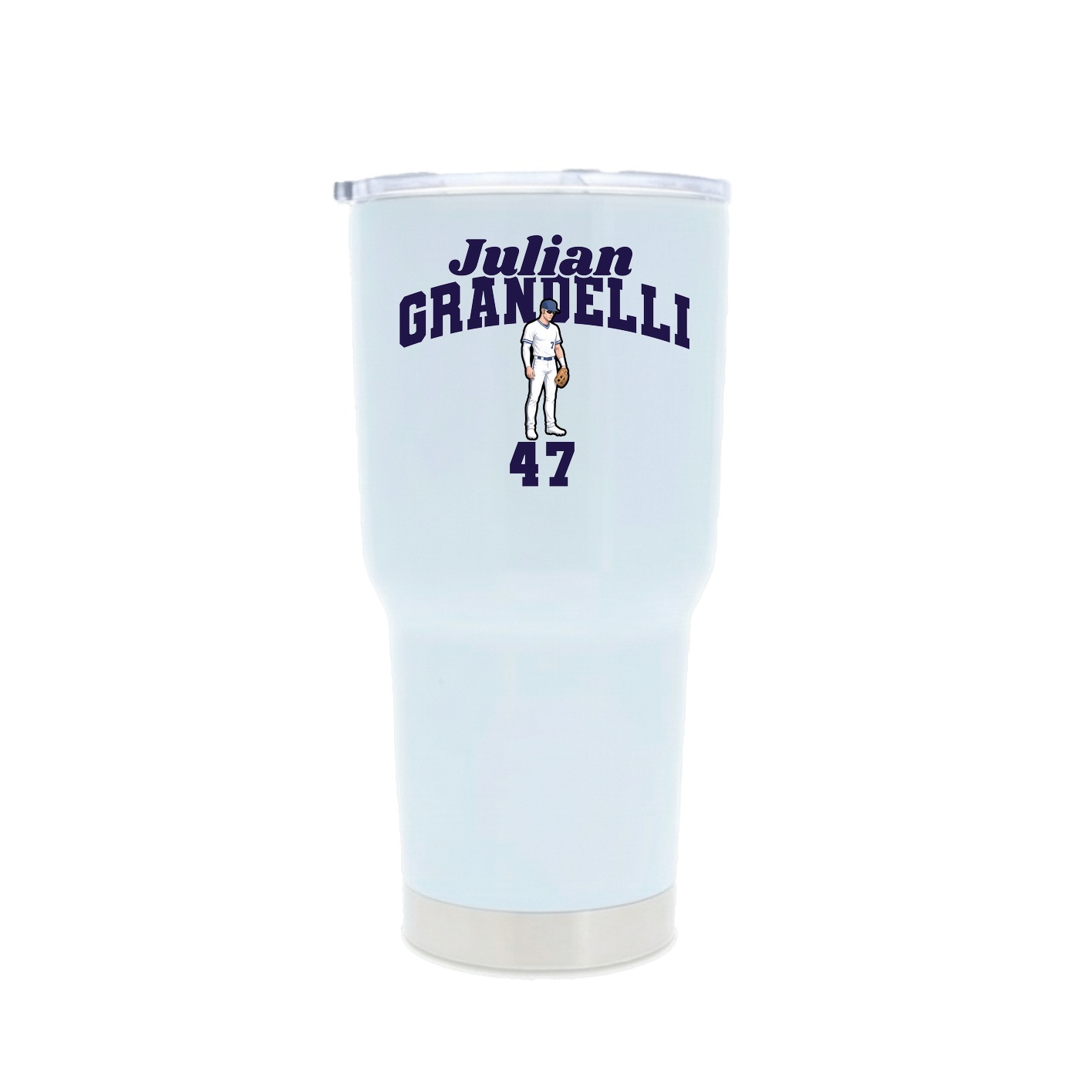 30oz Stainless Steel Tumbler — Signature Arch in White