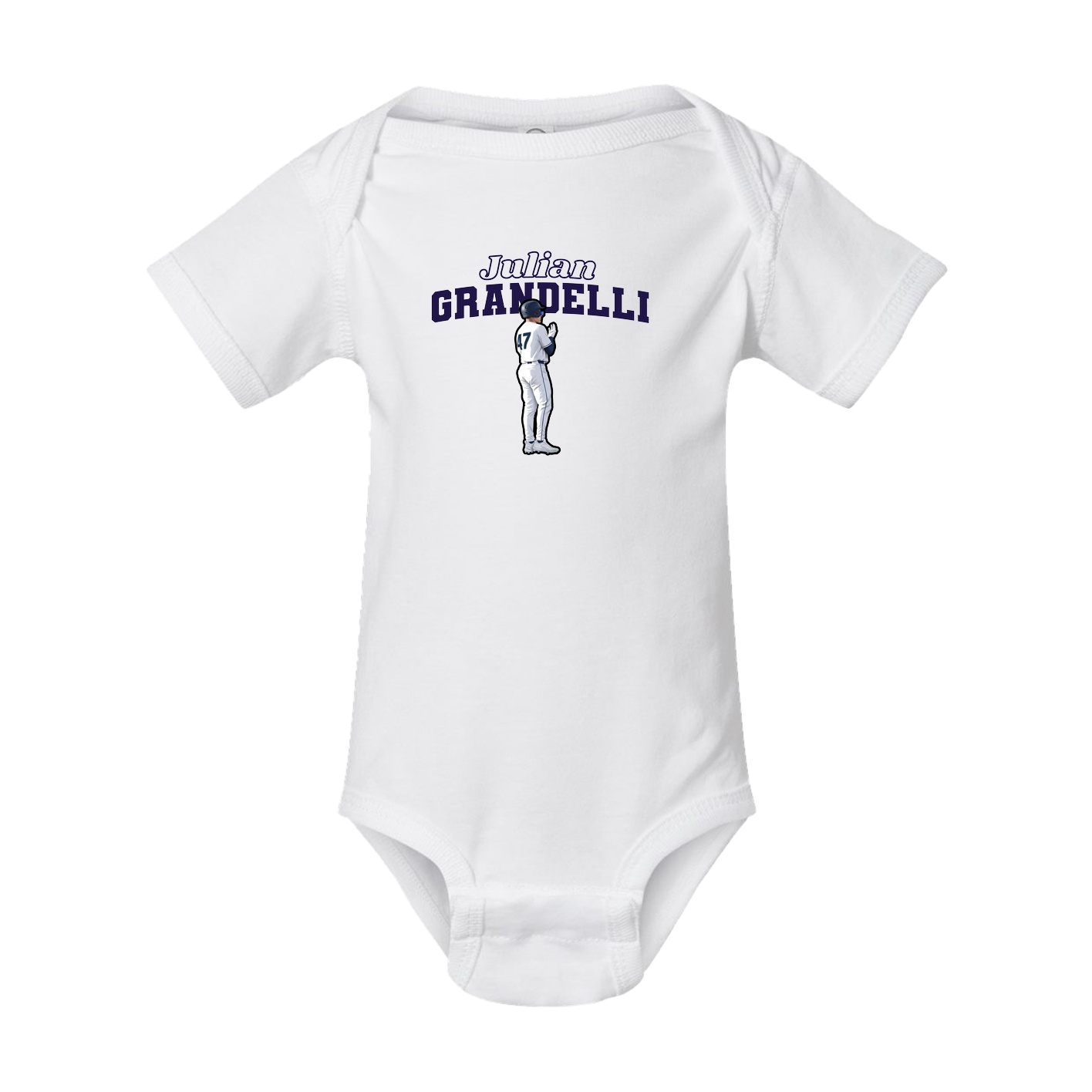 Baby Onesie — Name Arch in White