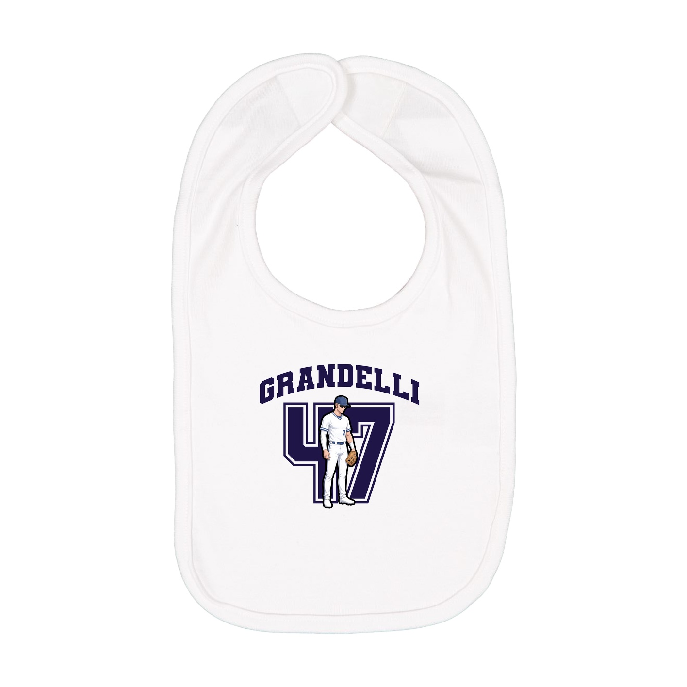 Infant Bib — Number in White