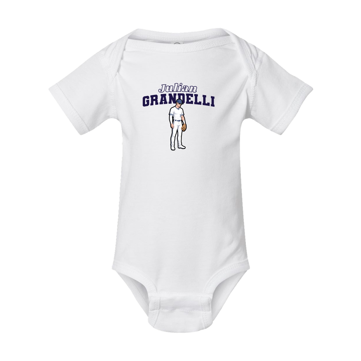 Baby Onesie — Name Arch in White