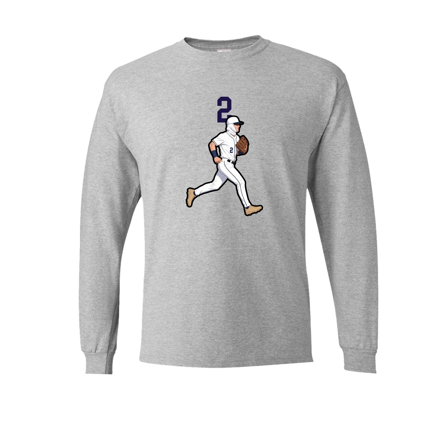 Long Sleeve Tee — Number Top in Grey