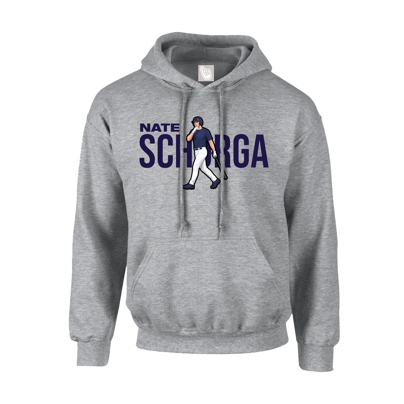 Youth Hoodie — Player Name in Grey