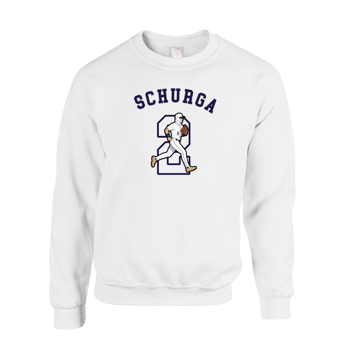Fleece Crew — Shirsey Arch in White