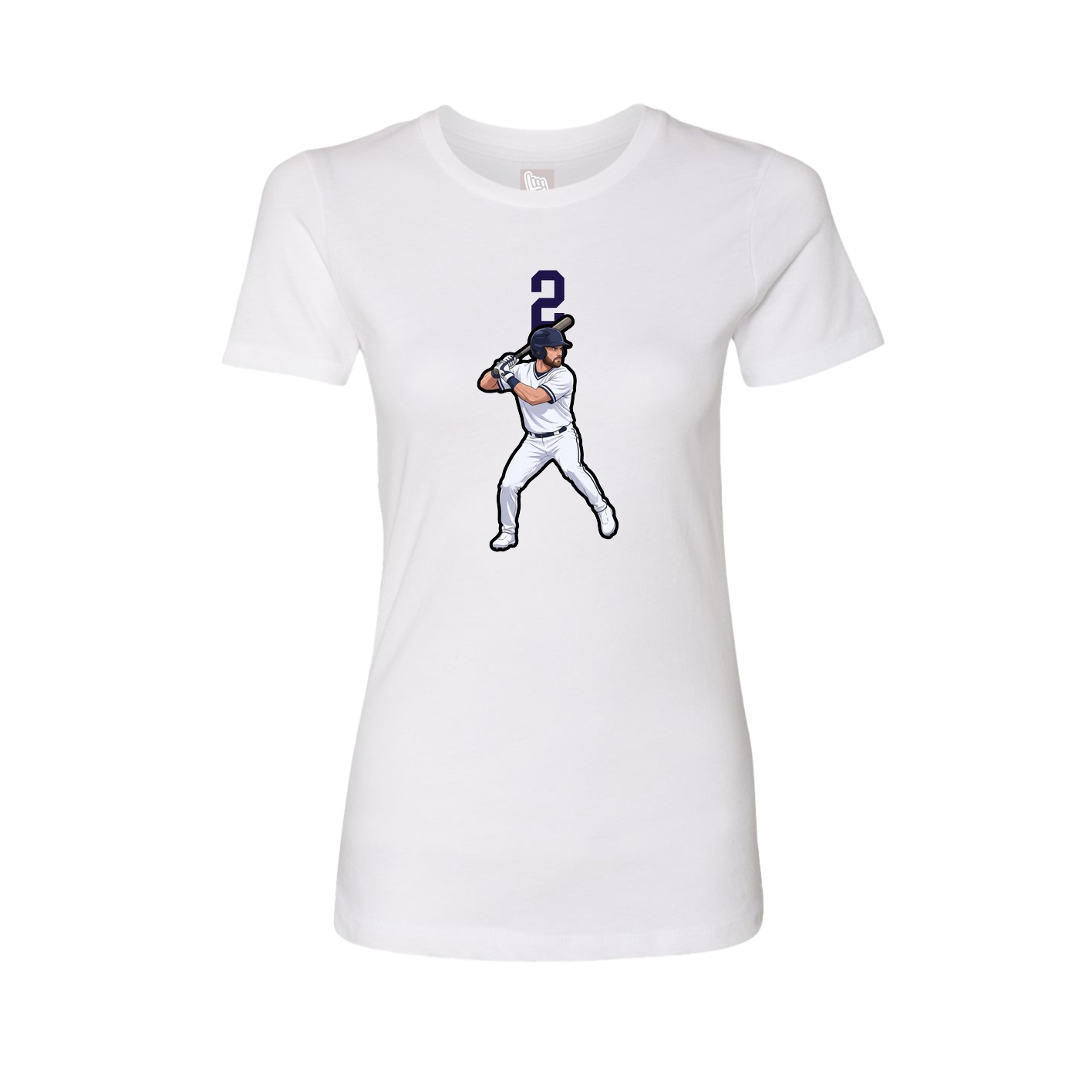 Fitted Women's Tee — Number Top in White