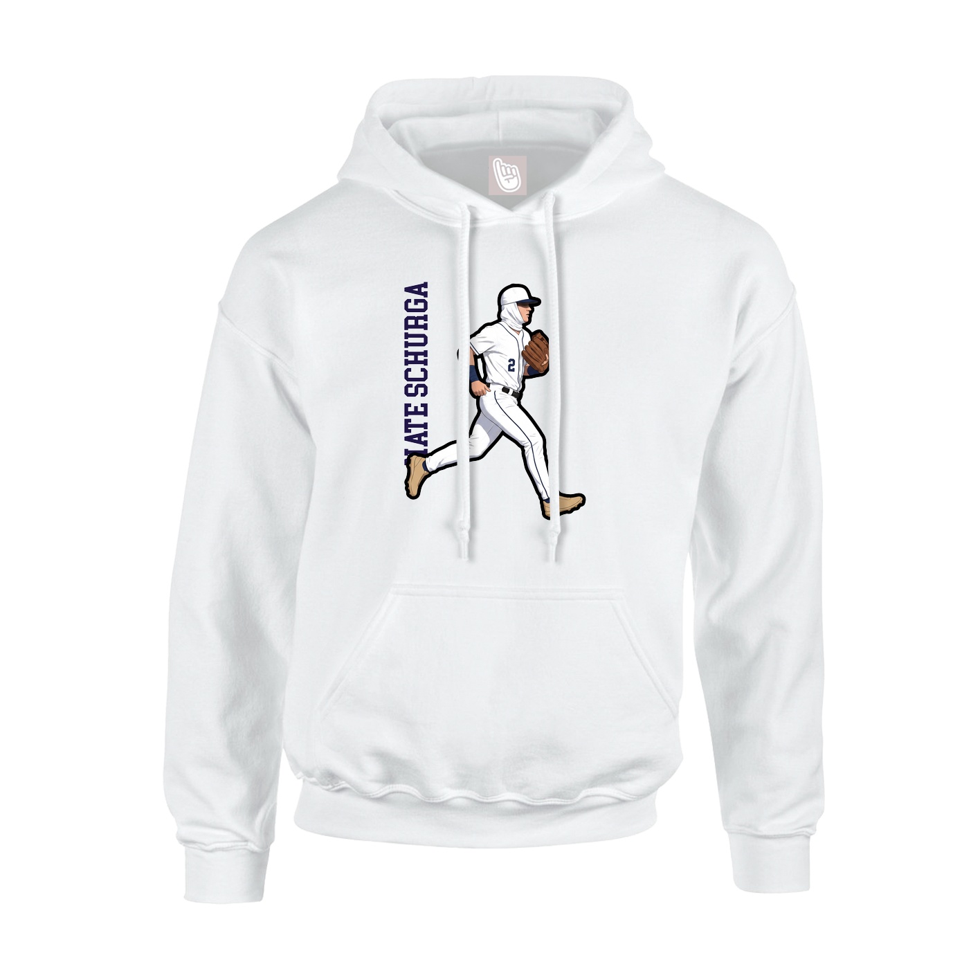 Hoodie — Name Vertical in White