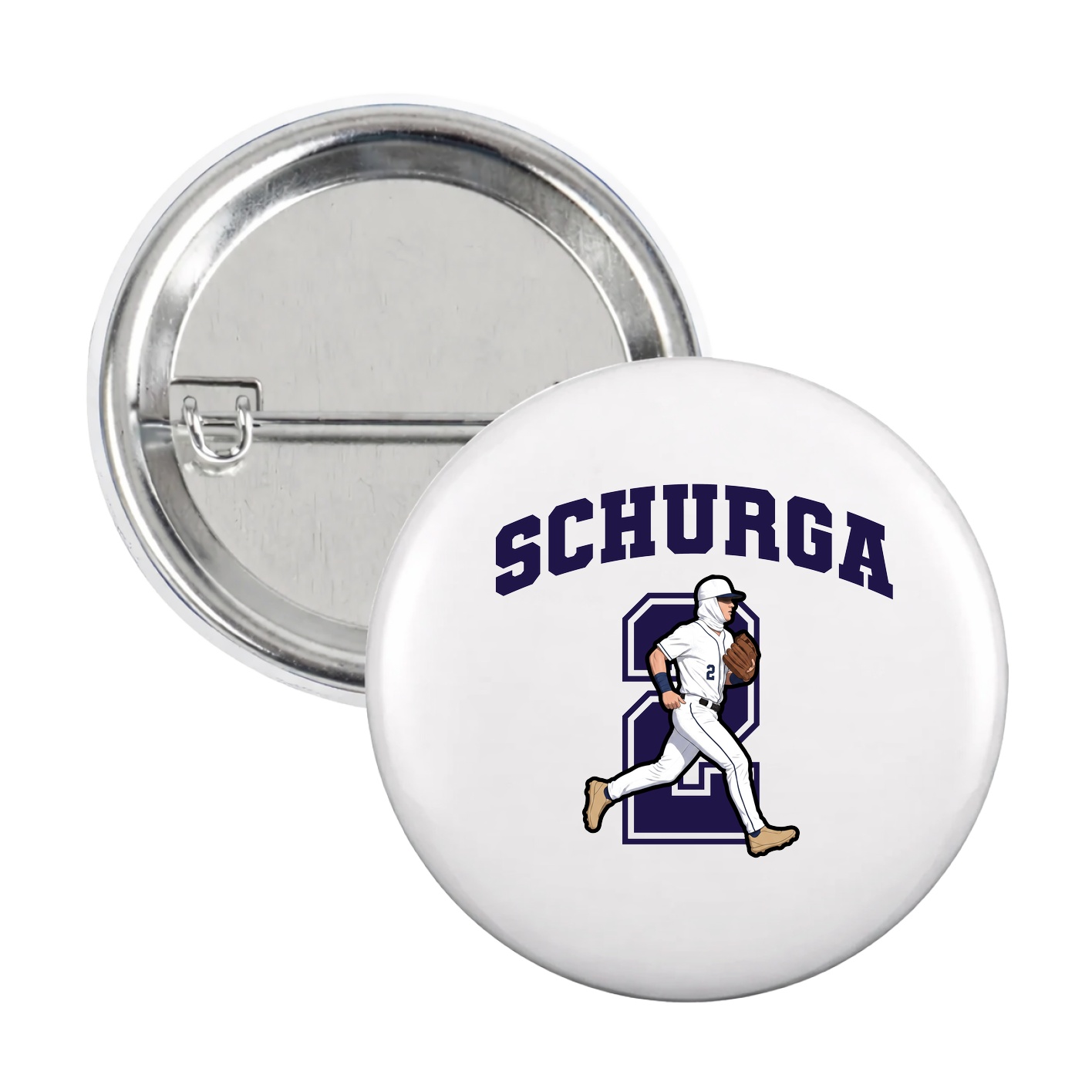 Game Day Button — Number in White