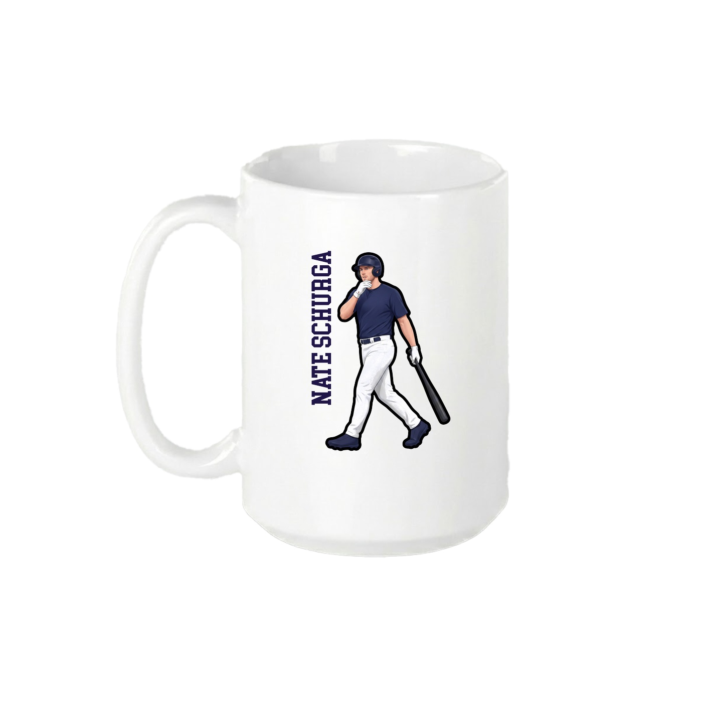 15oz Coffee Mug — Name Vertical in White