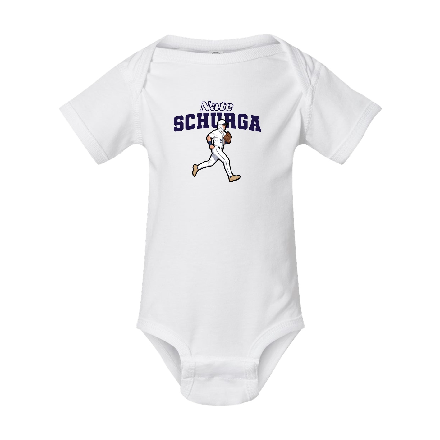 Baby Onesie — Name Arch in White