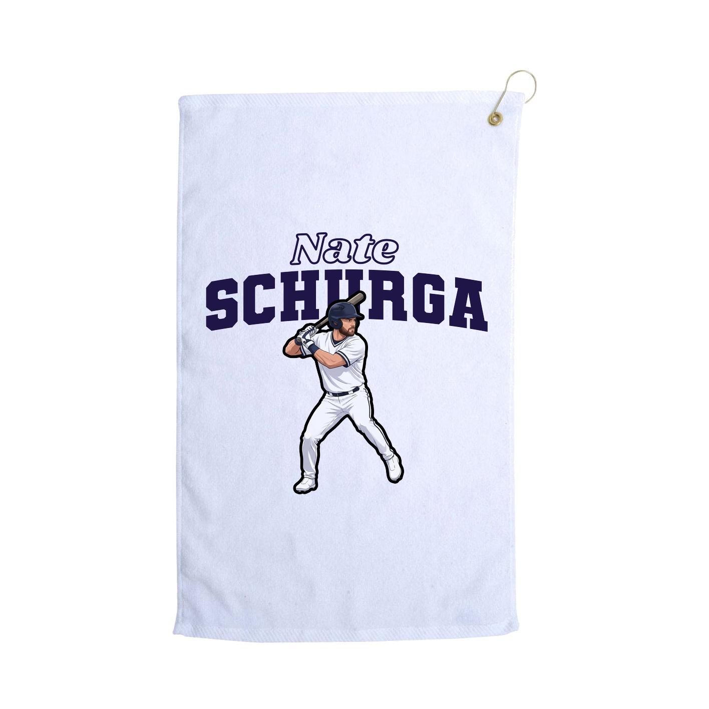 Golf Towel — Name Arch in White