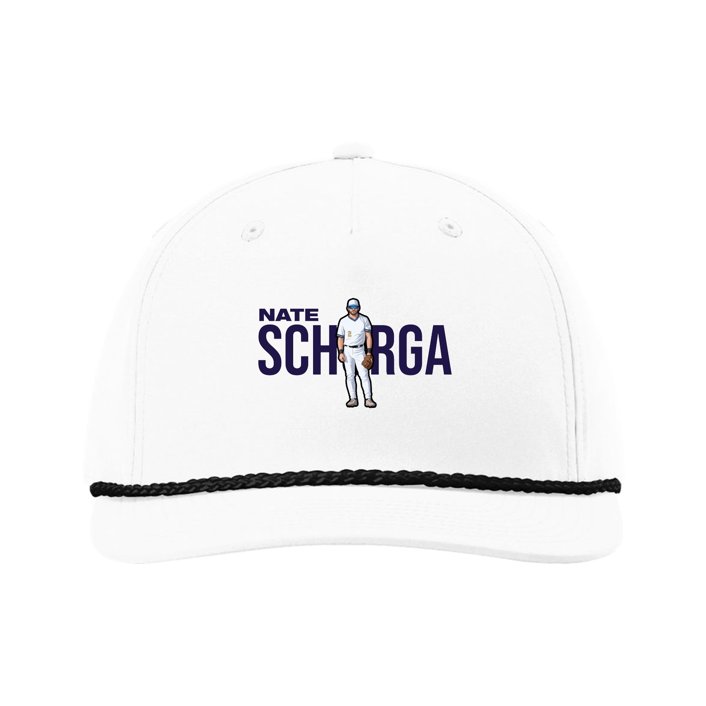 Five-Panel Classic Rope Cap — Player Name in White
