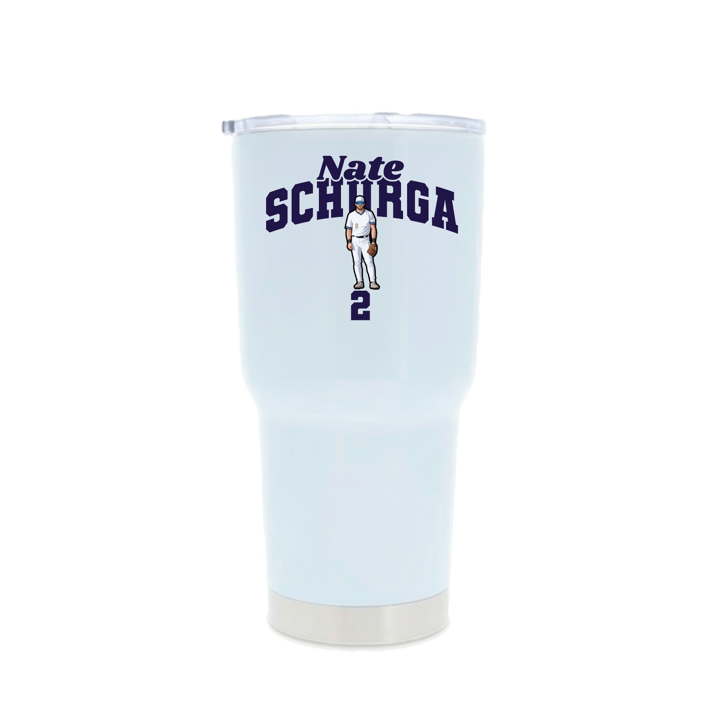 30oz Stainless Steel Tumbler — Signature Arch in White