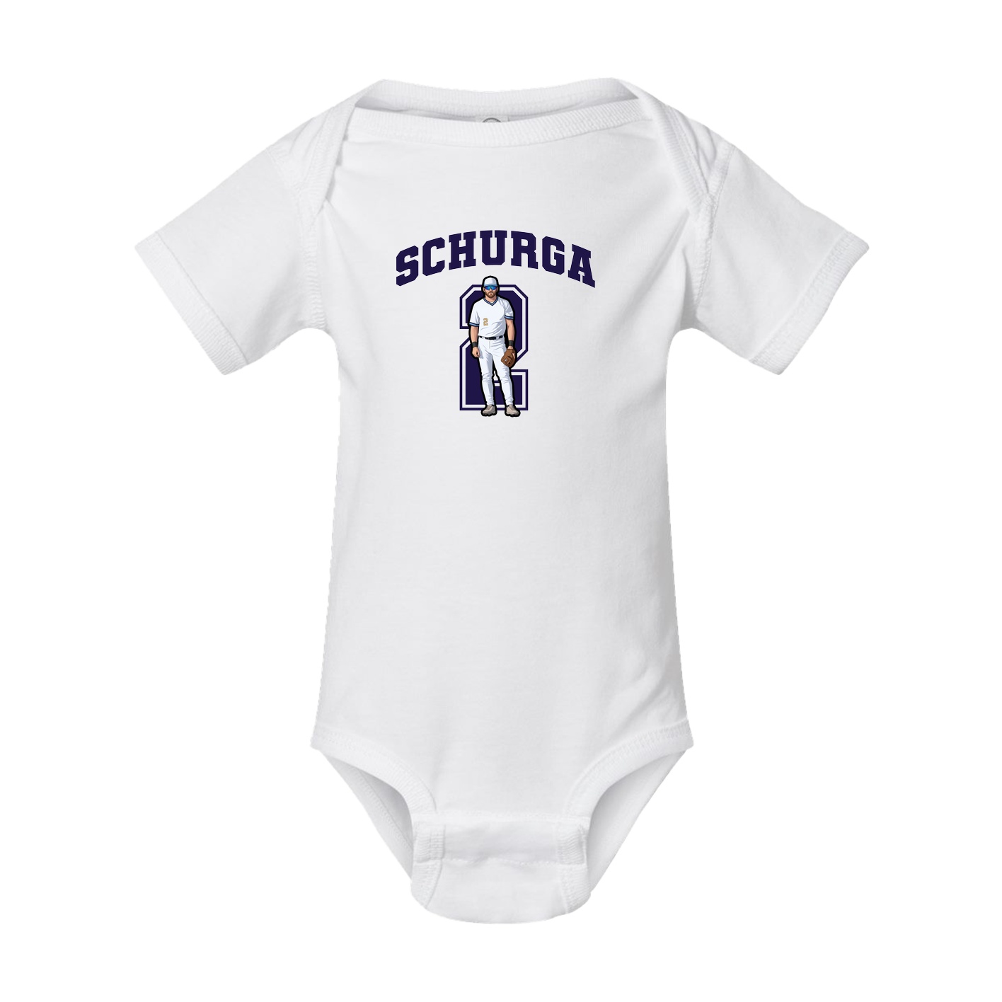 Baby Onesie — Number in White