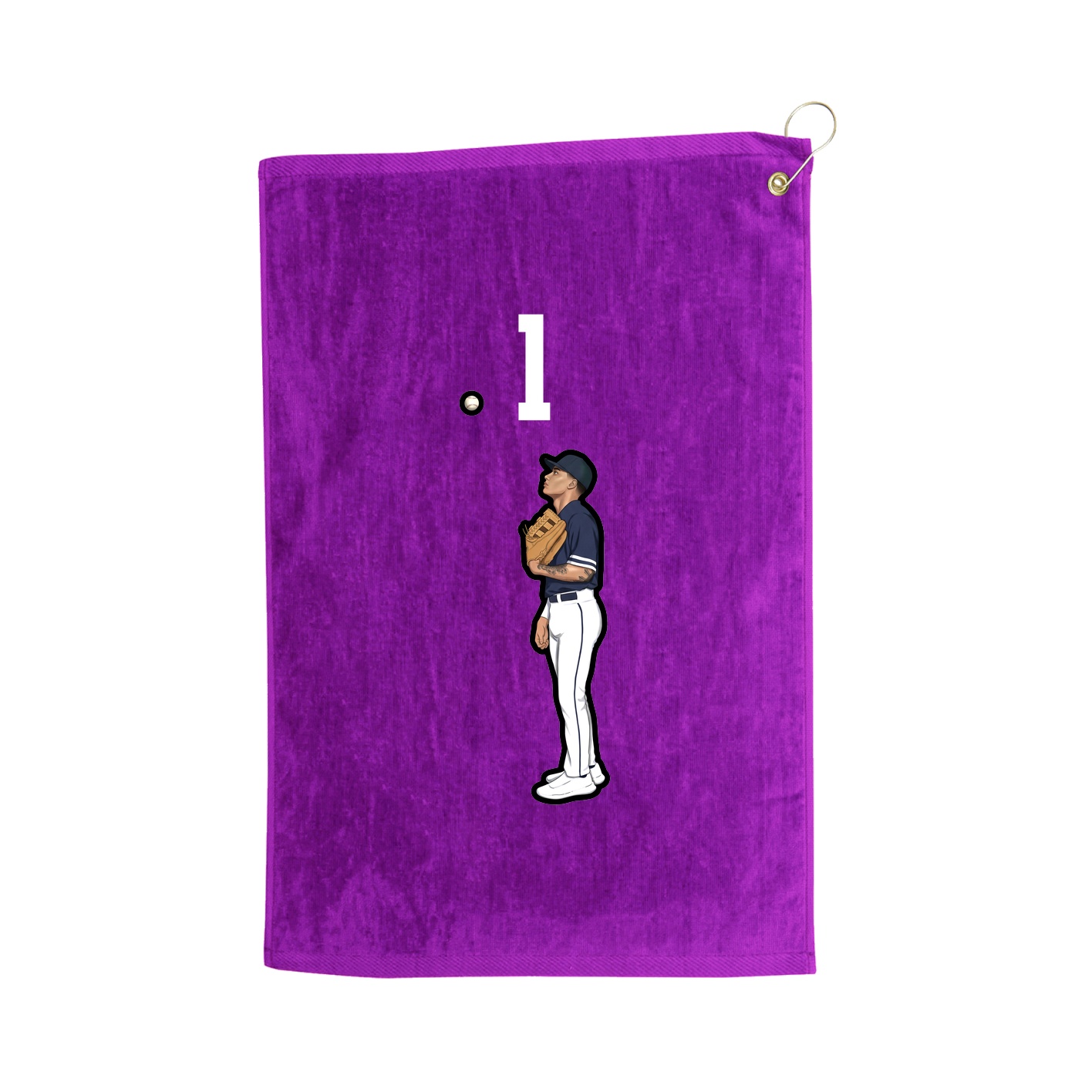Golf Towel — Number Top in Purple
