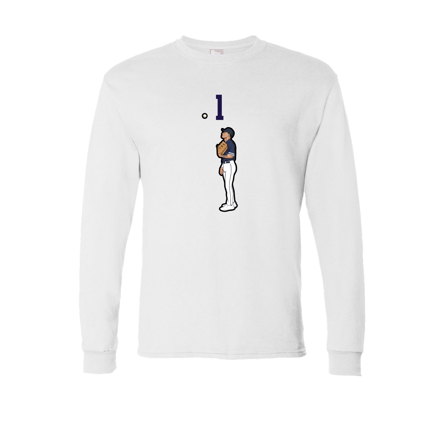 Long Sleeve Tee — Number Top in White