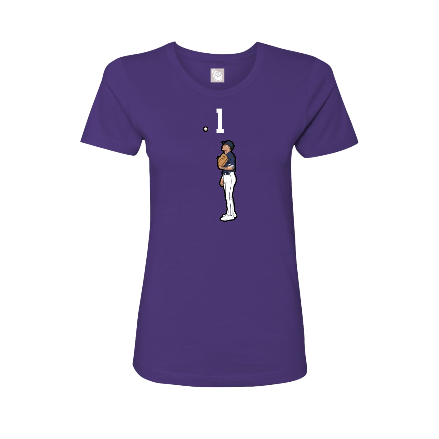 Fitted Women's Tee — Number Top in Purple