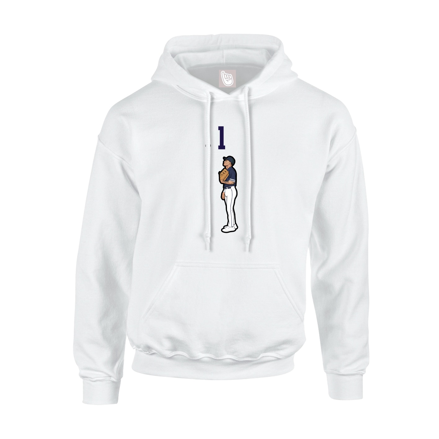 Youth Hoodie — Number Top in White