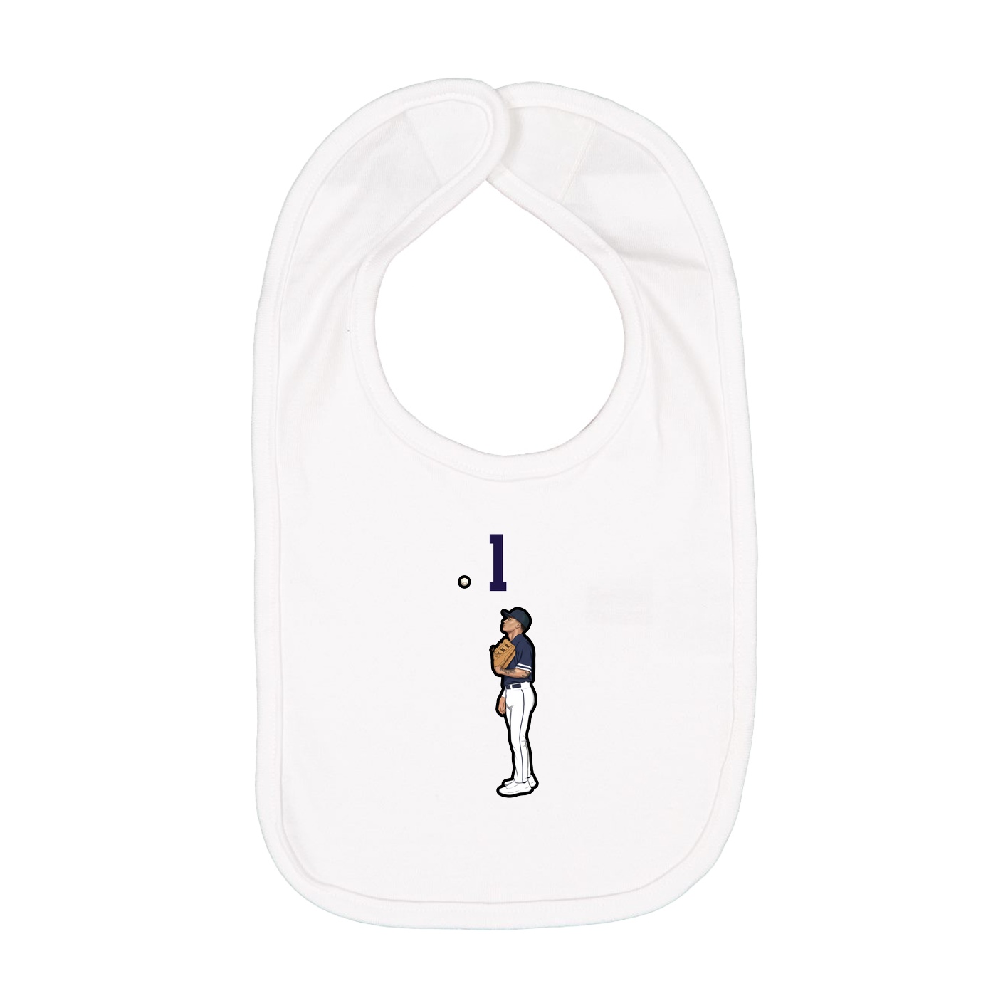 Infant Bib — Number Top in White