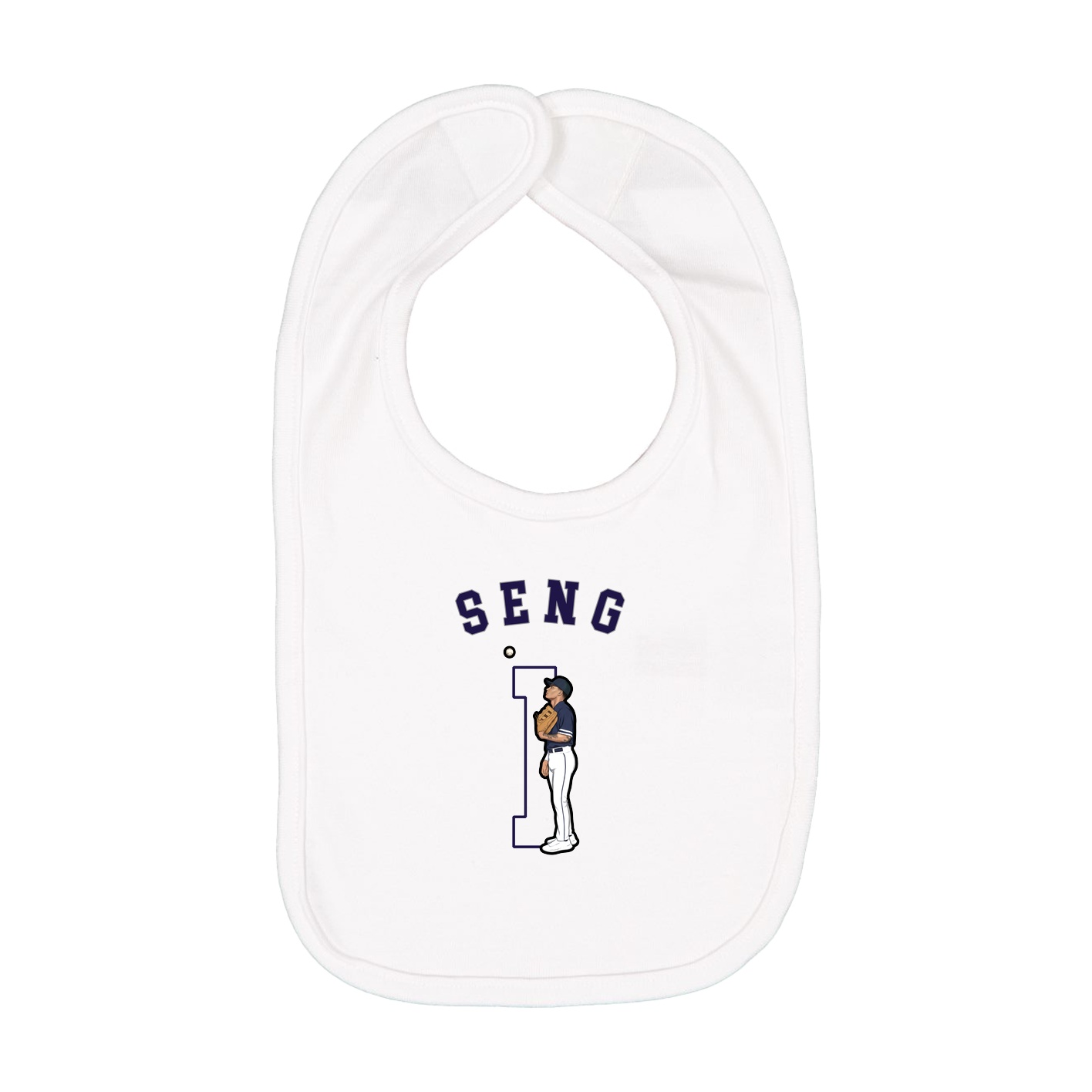 Infant Bib — Shirsey Arch in White