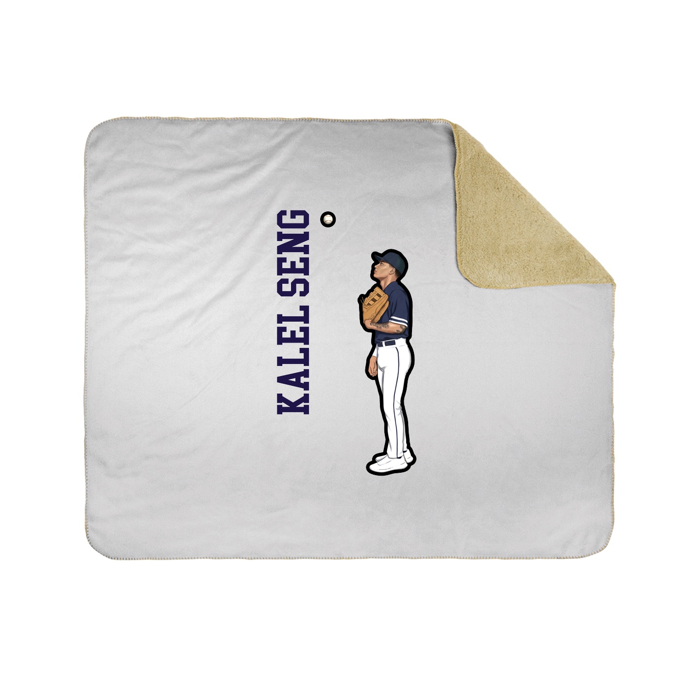 Throw Blanket — Name Vertical in White