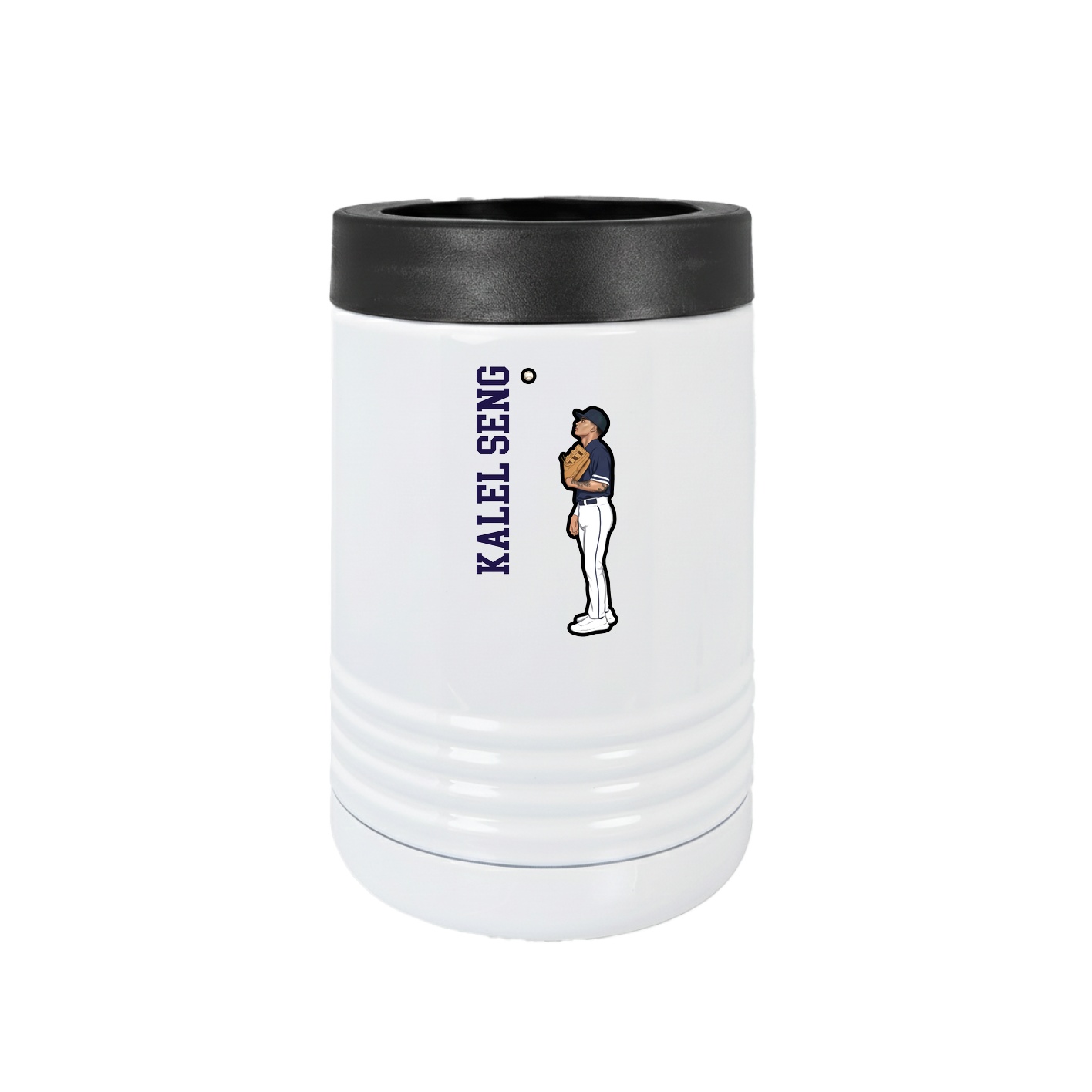 Beverage Holder — Name Vertical in White