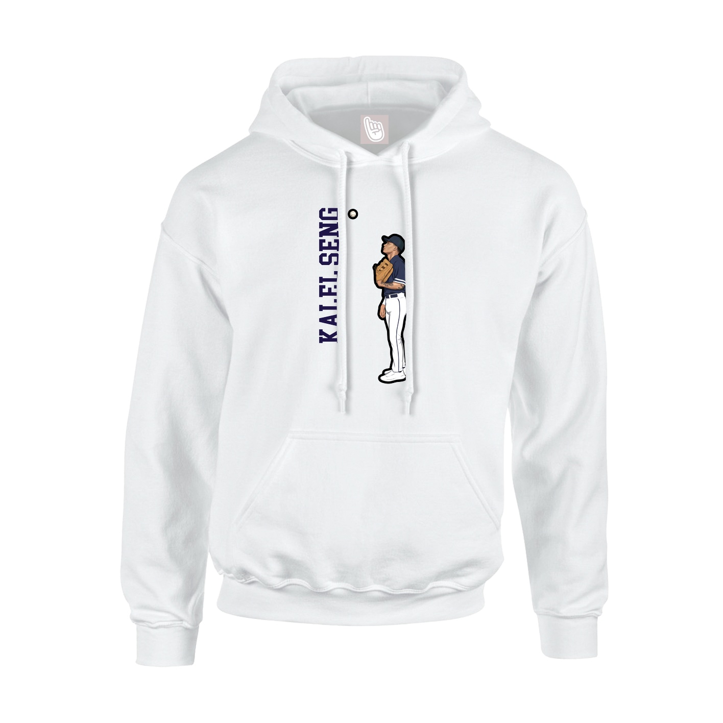 Hoodie — Name Vertical in White