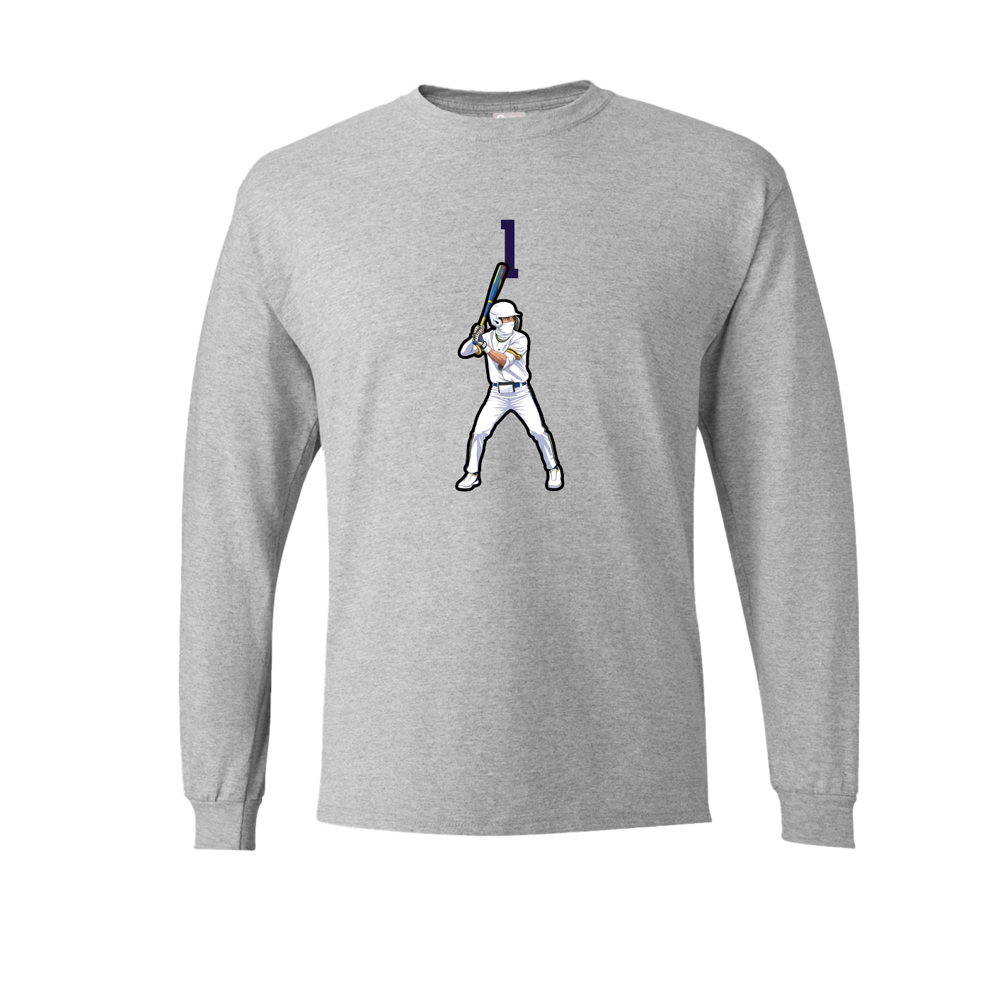 Long Sleeve Tee — Number Top in Grey