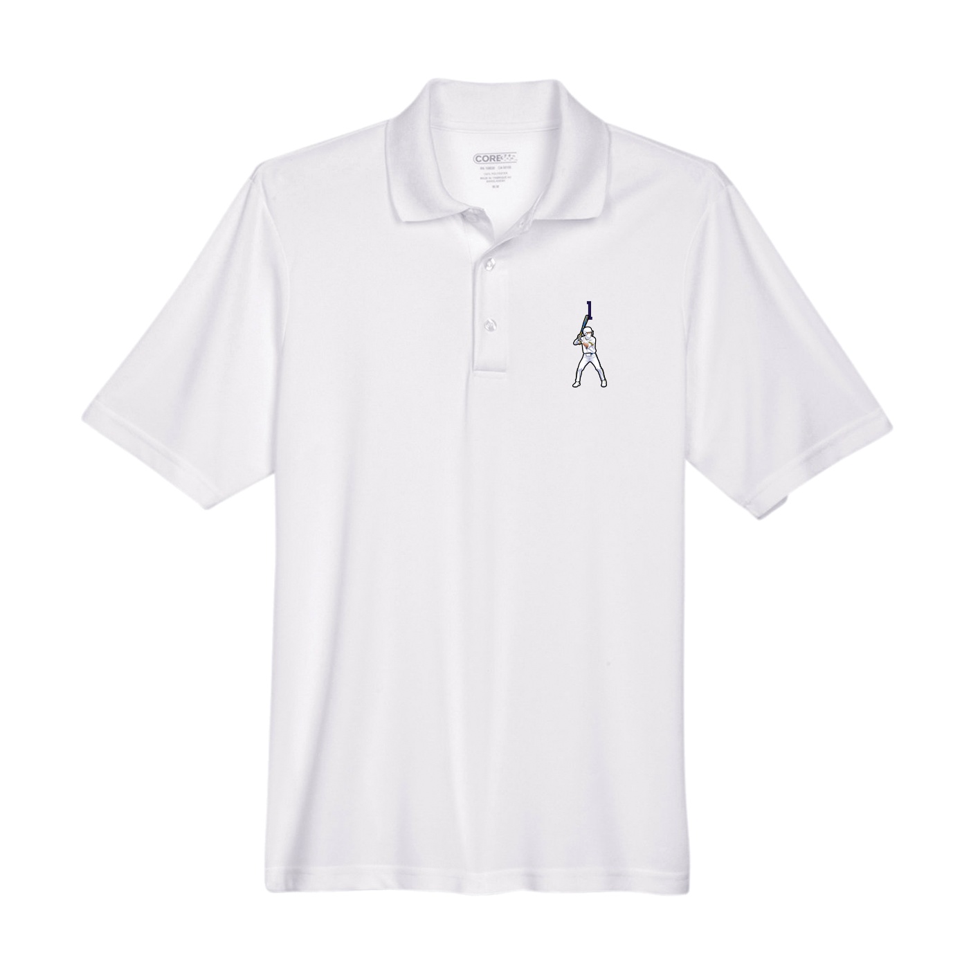 Performance Polo — Number Top in White