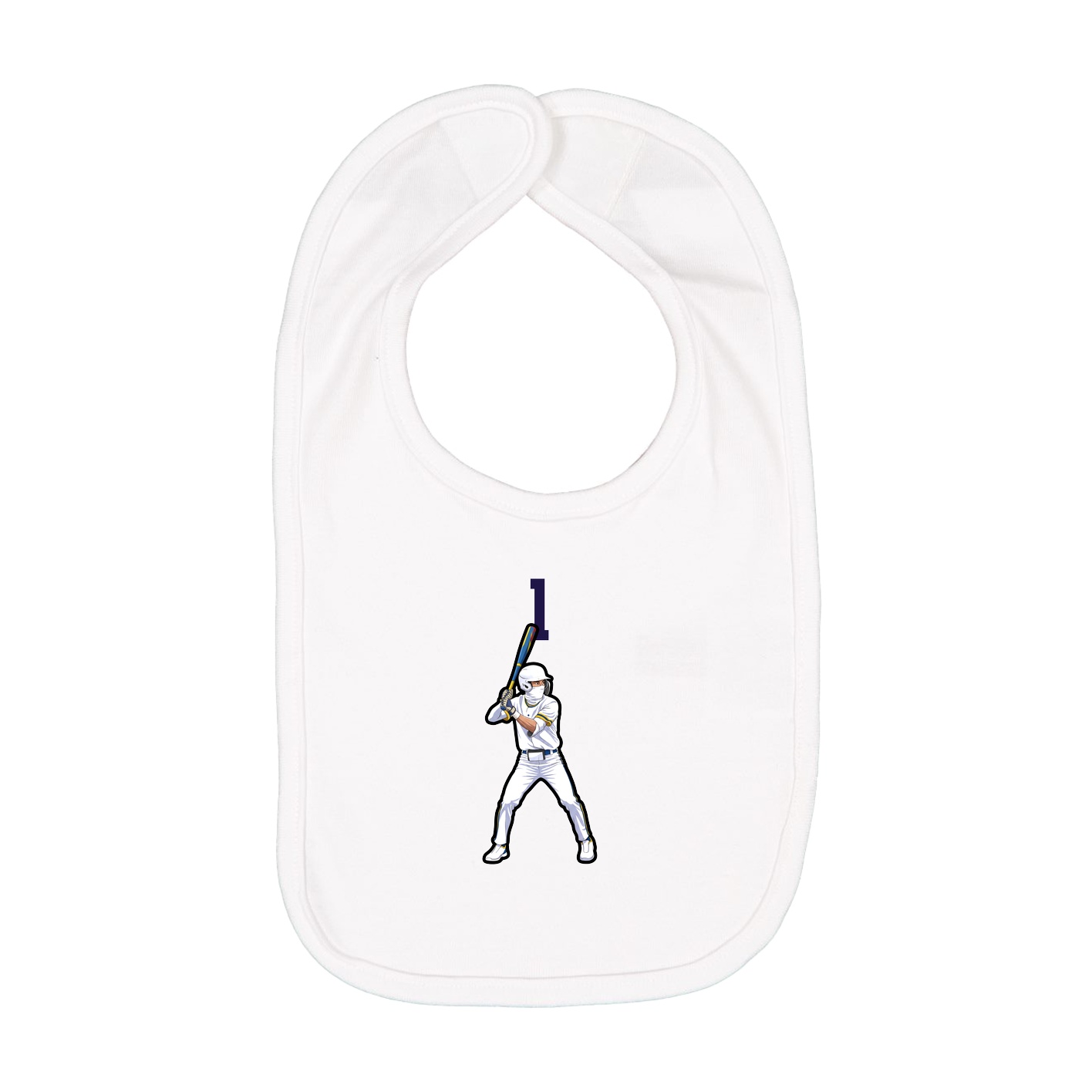 Infant Bib — Number Top in White