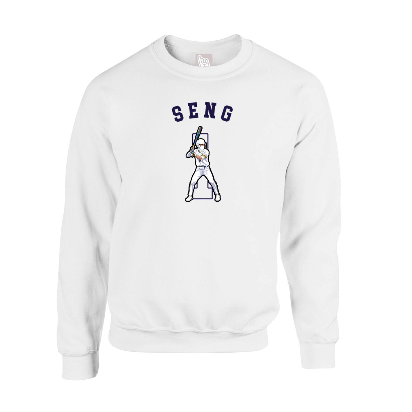 Fleece Crew — Shirsey Arch in White