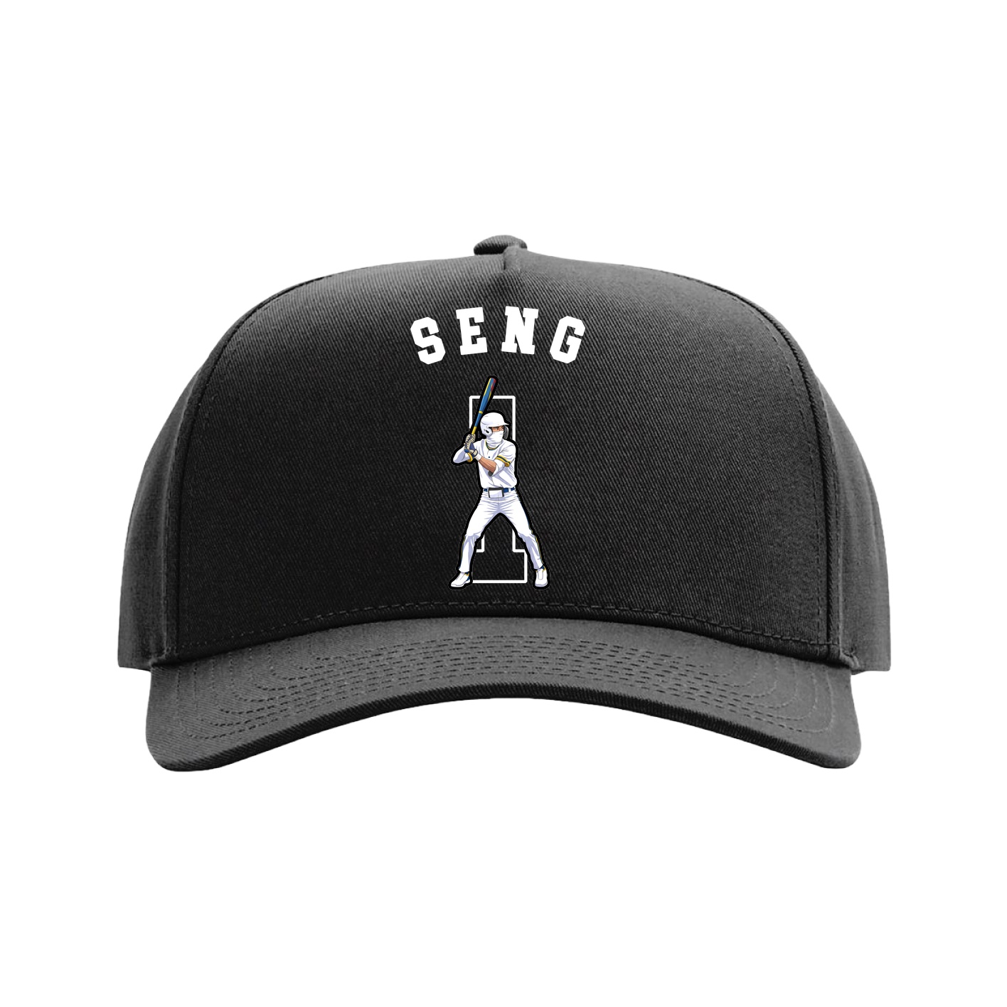 Full Fabric Five-Panel Champ Cap — Shirsey Arch in Black