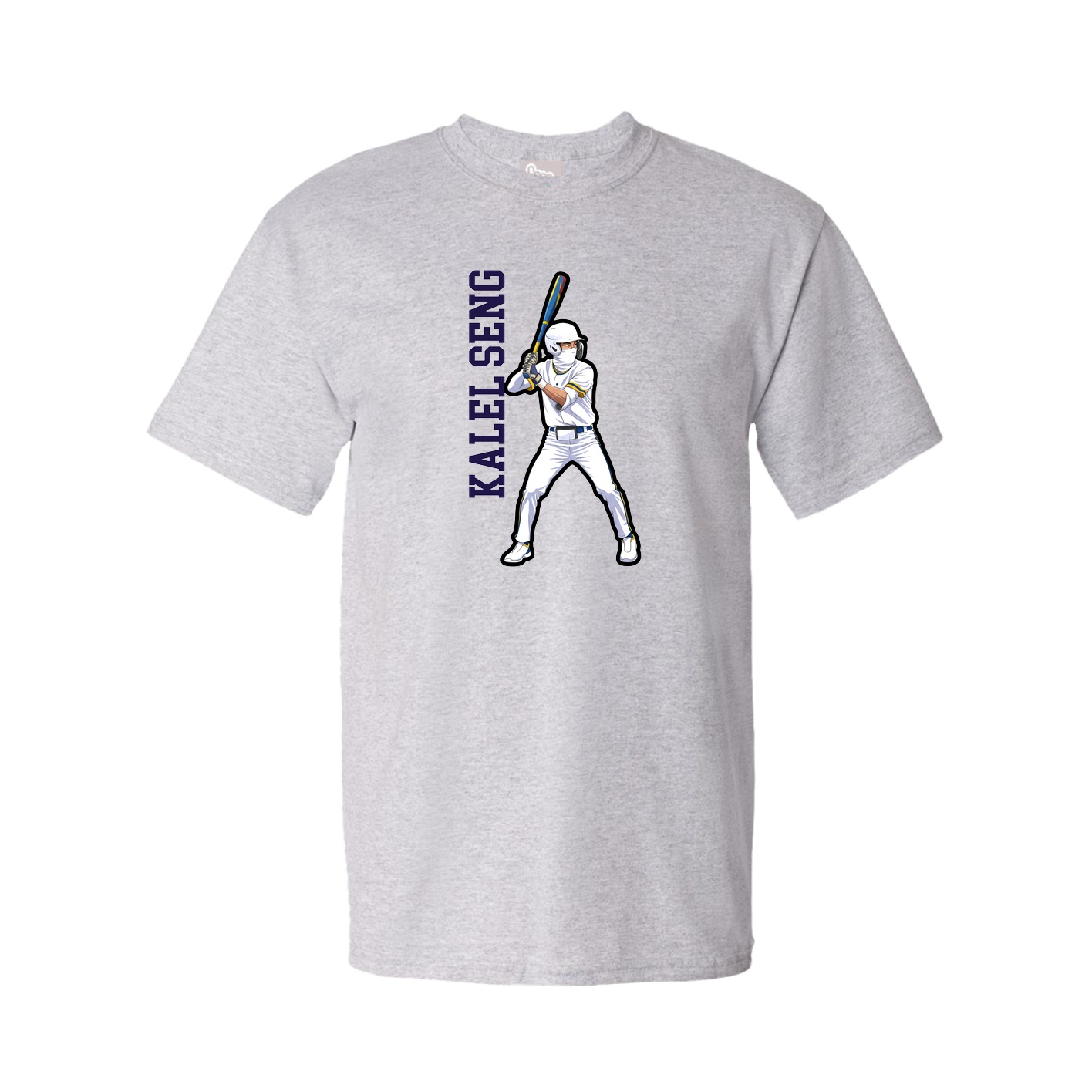 Youth Tee — Name Vertical in Grey
