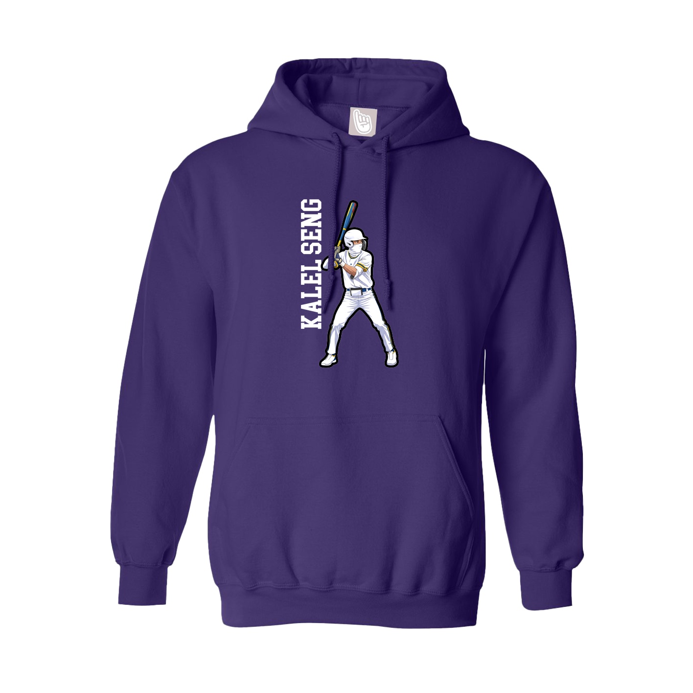 Youth Hoodie — Name Vertical in Purple