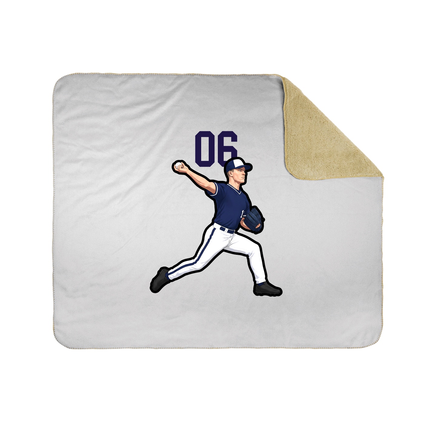 Throw Blanket — Number Top in White