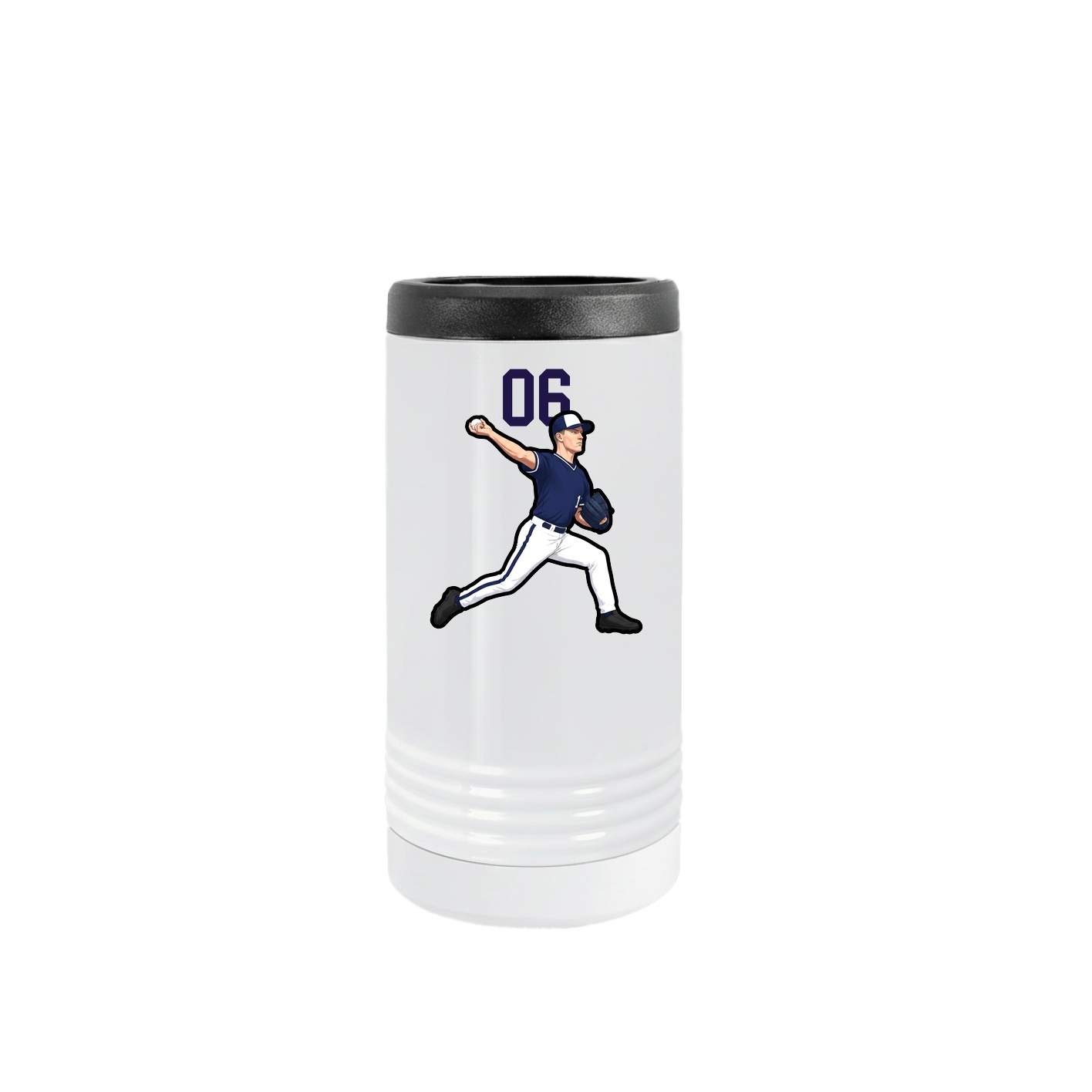 Slim Beverage Holder — Number Top in White