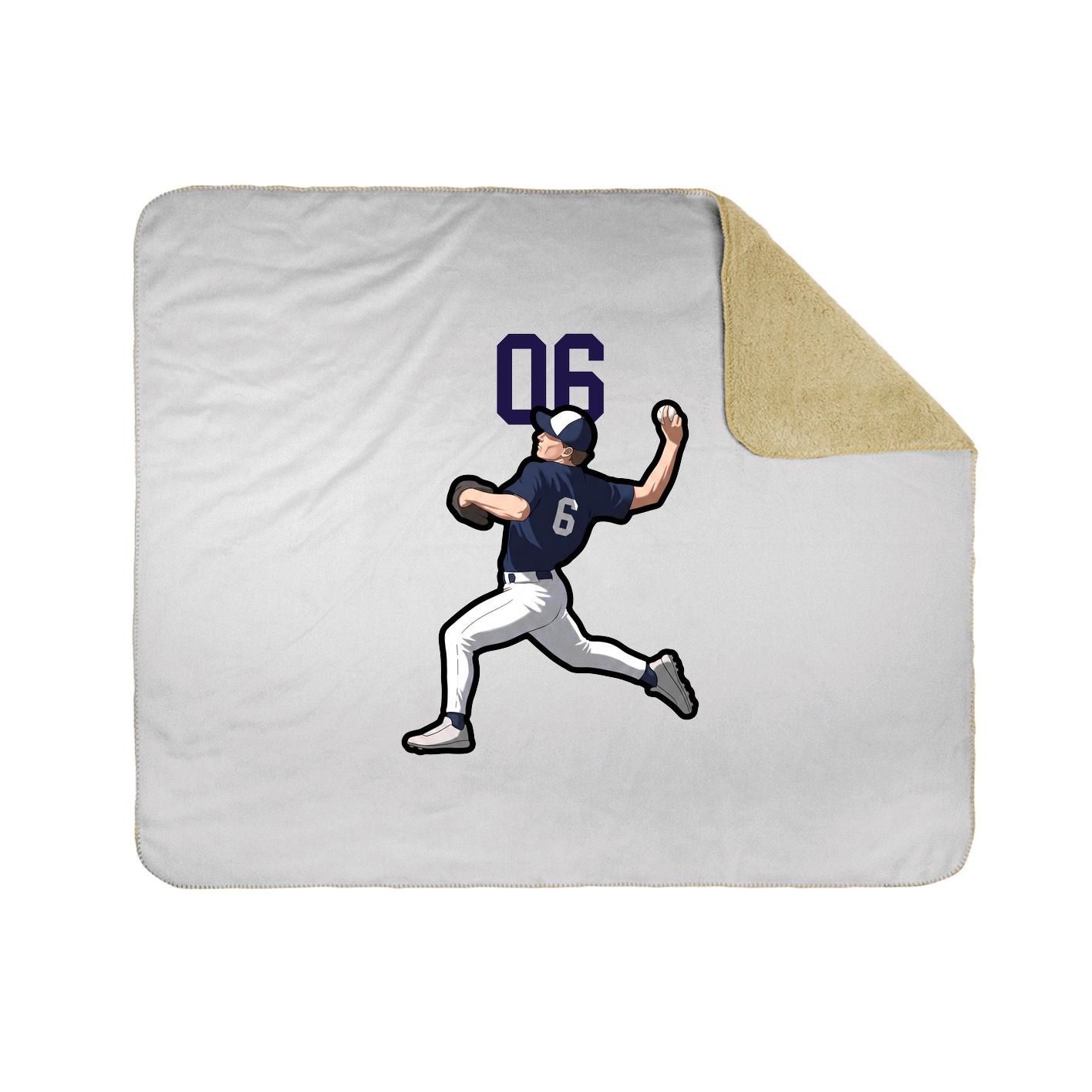 Throw Blanket — Number Top in White