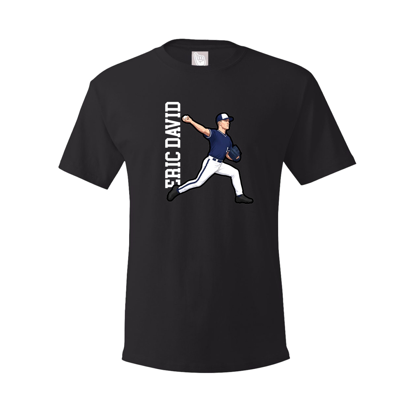 Youth Tee — Name Vertical in Black