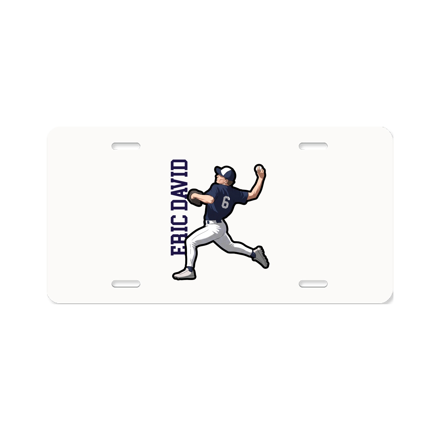 License Plate — Name Vertical in Classic