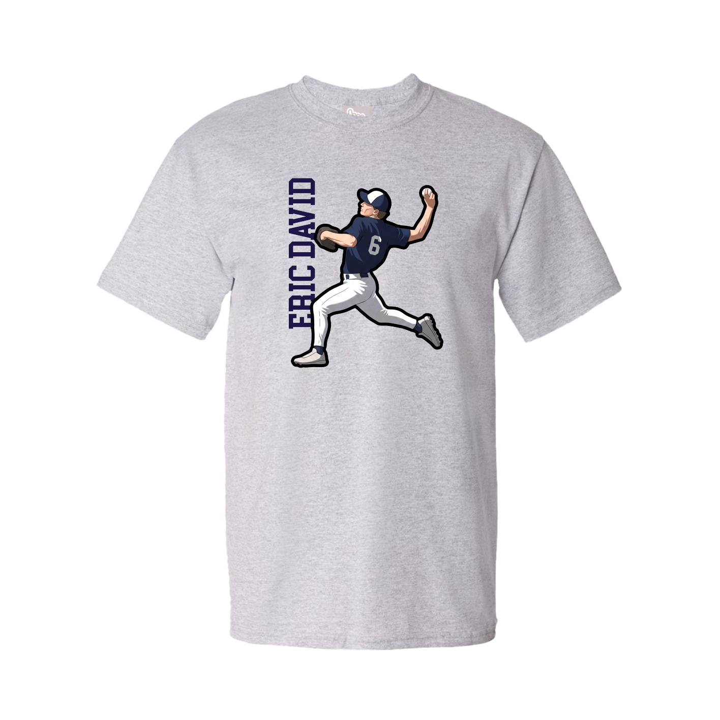 Tee — Name Vertical in Grey