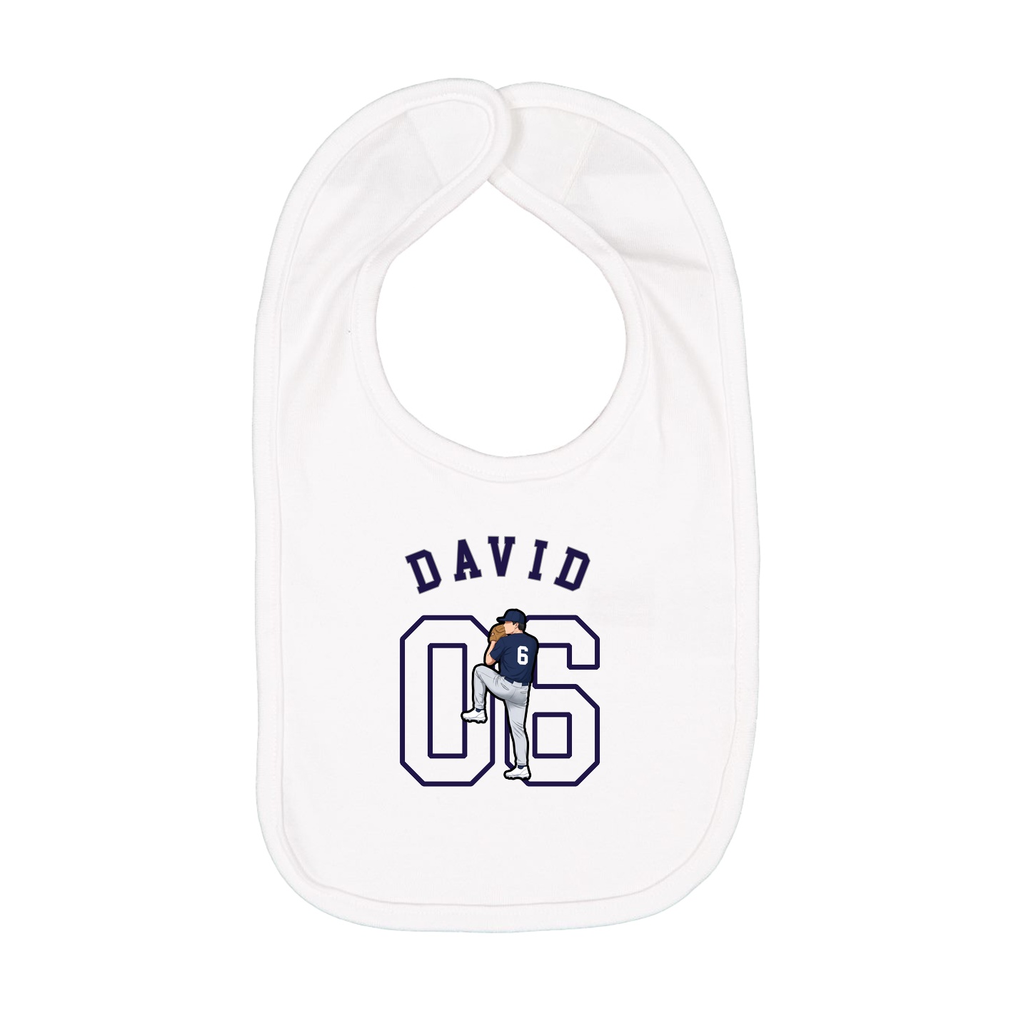 Infant Bib — Shirsey Arch in White