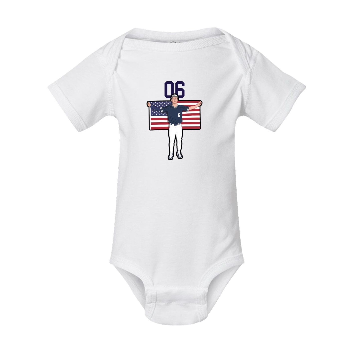 Baby Onesie — Number Top in White
