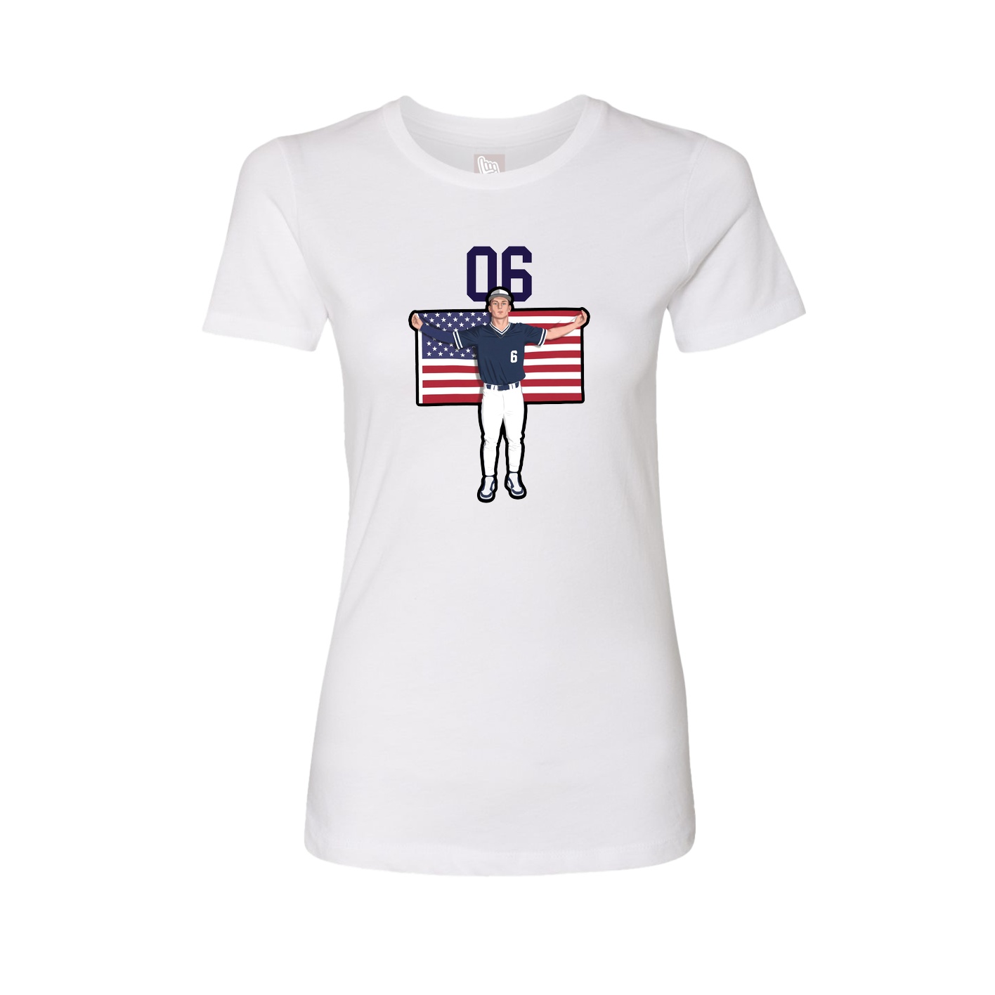 Womens Tee — Number Top in White