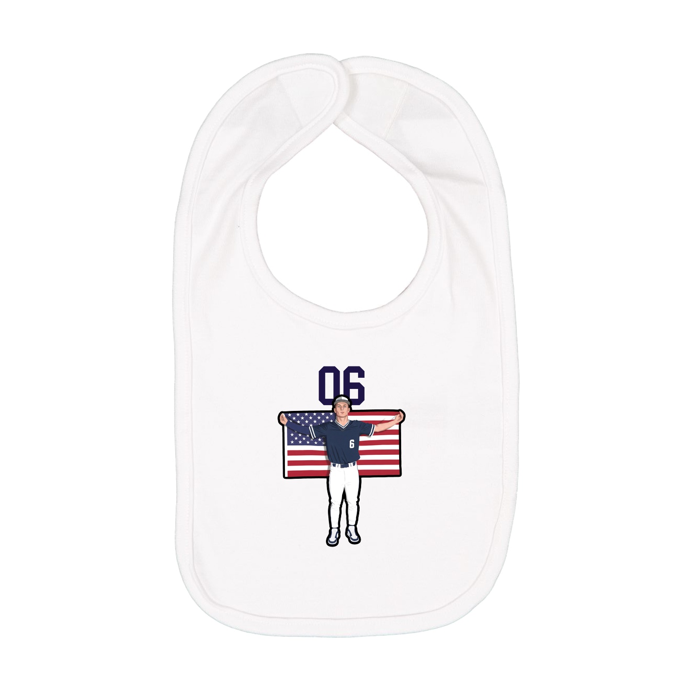 Infant Bib — Number Top in White