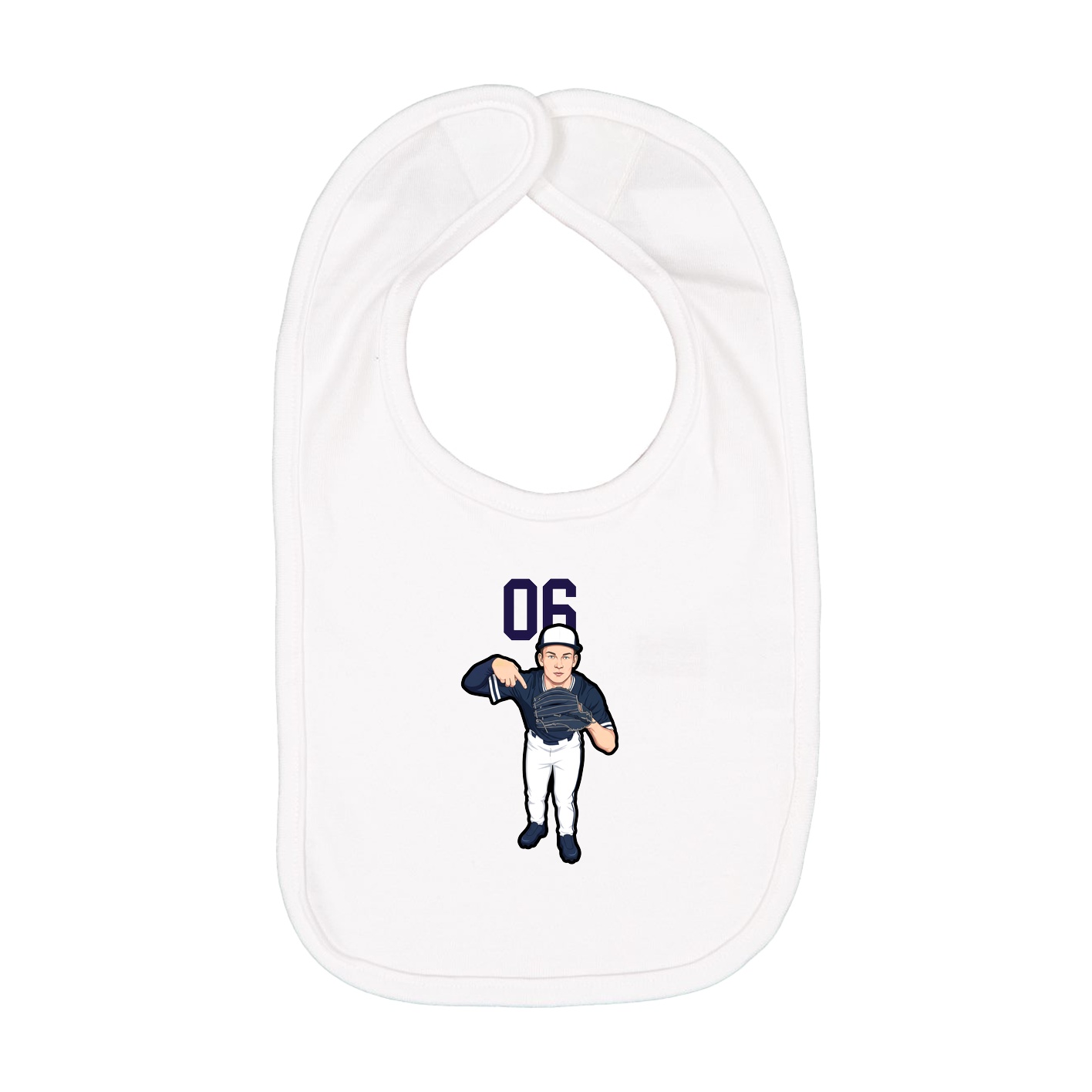 Infant Bib — Number Top in White