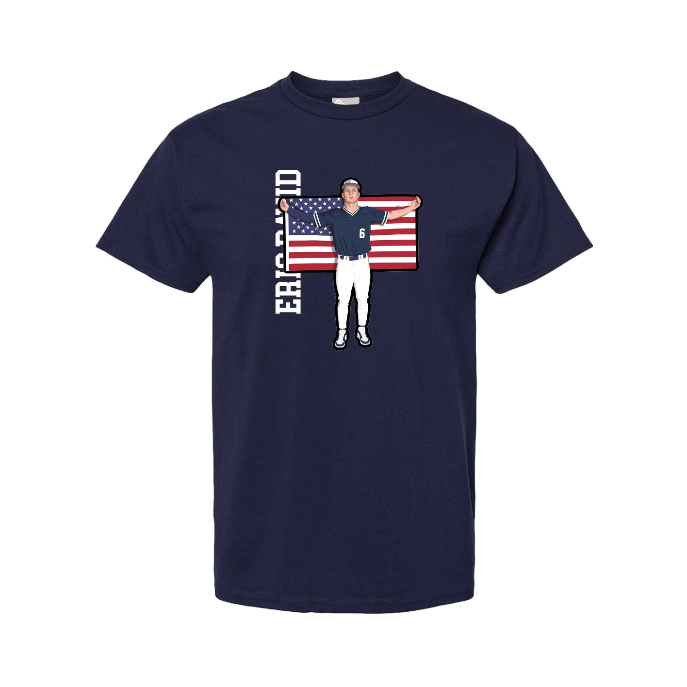 Youth Tee — Name Vertical in Navy