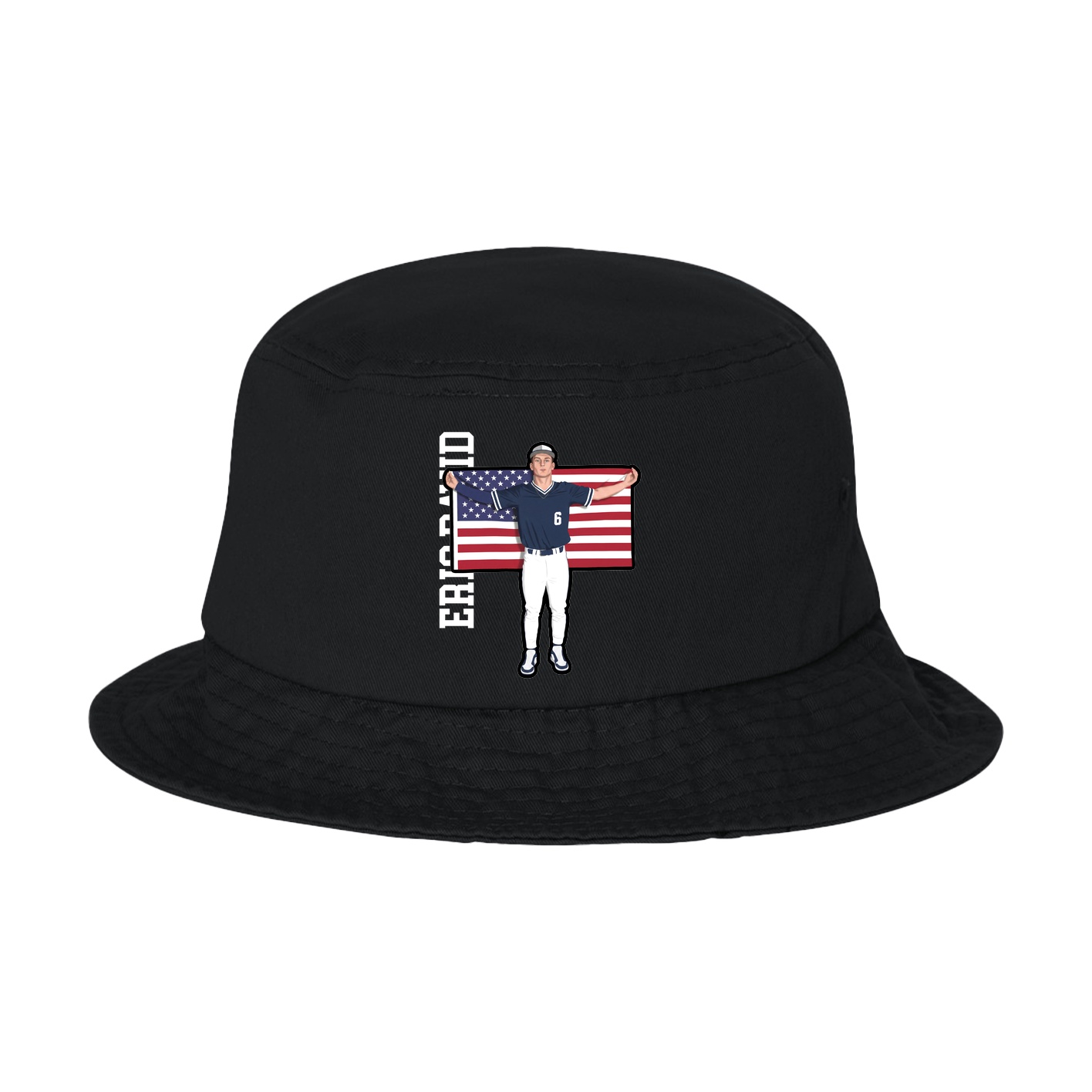 Bucket Cap — Name Vertical in Black