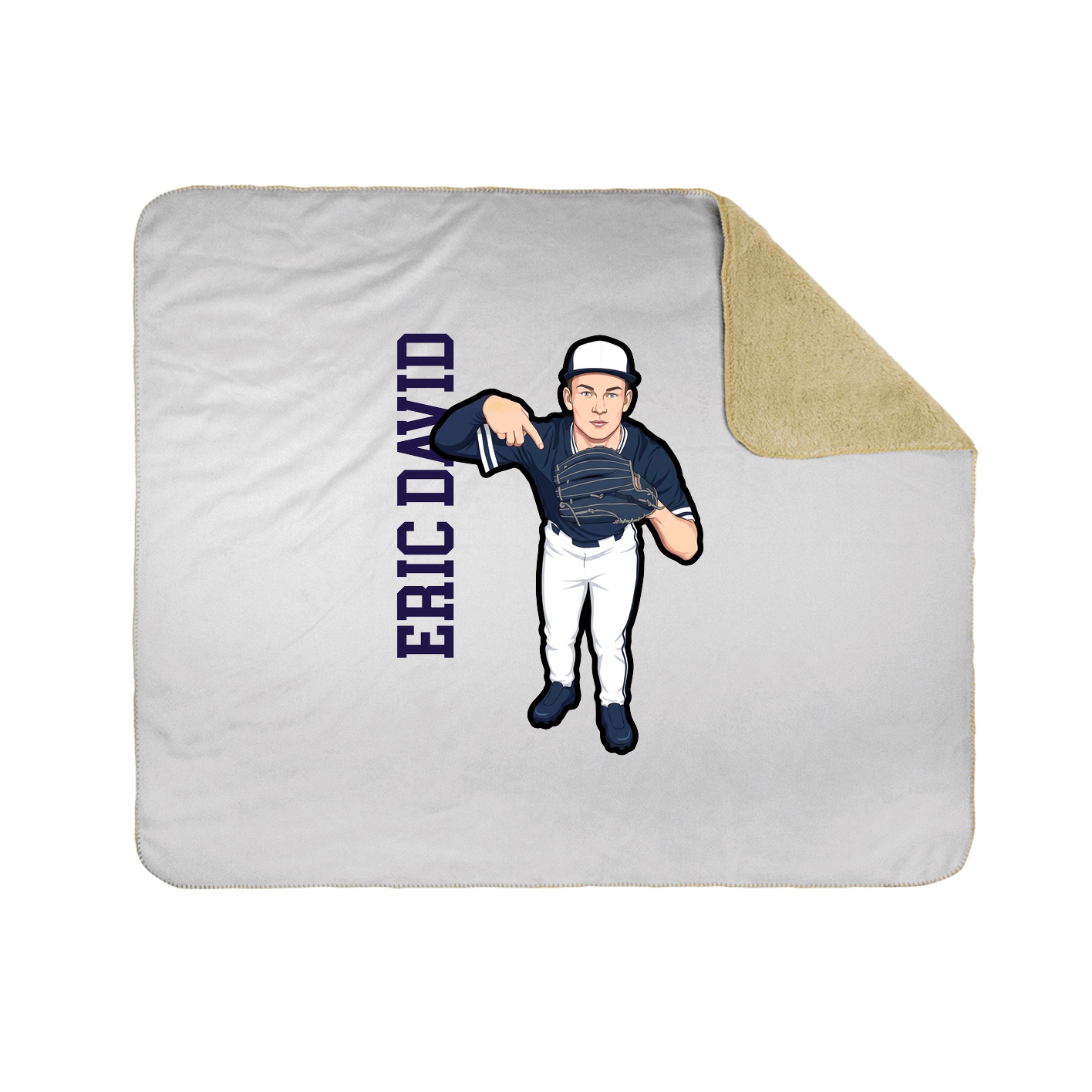 Throw Blanket — Name Vertical in White
