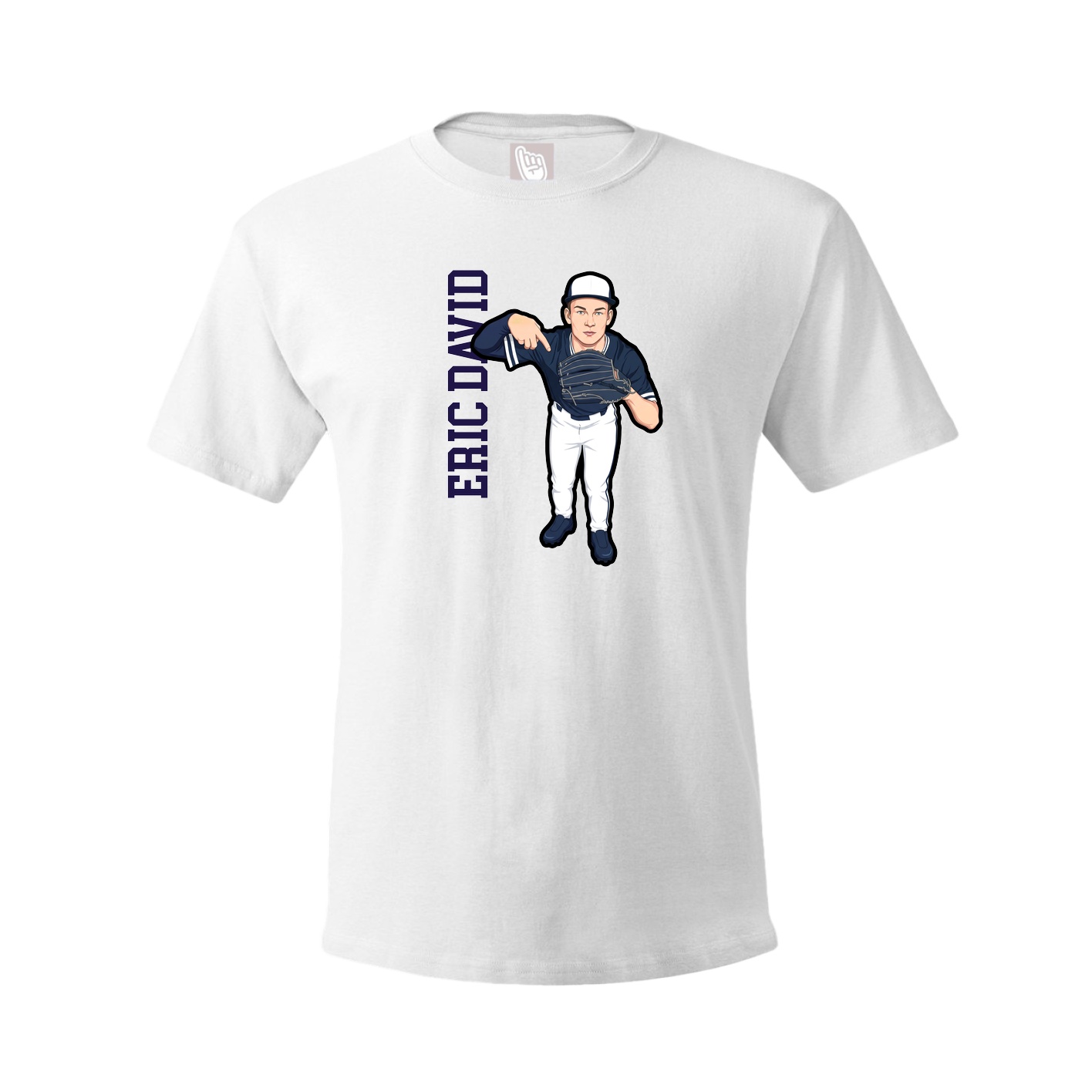 Tee — Name Vertical in White