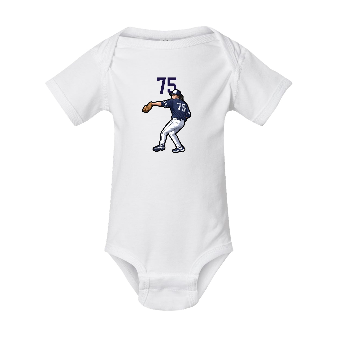 Baby Onesie — Number Top in White