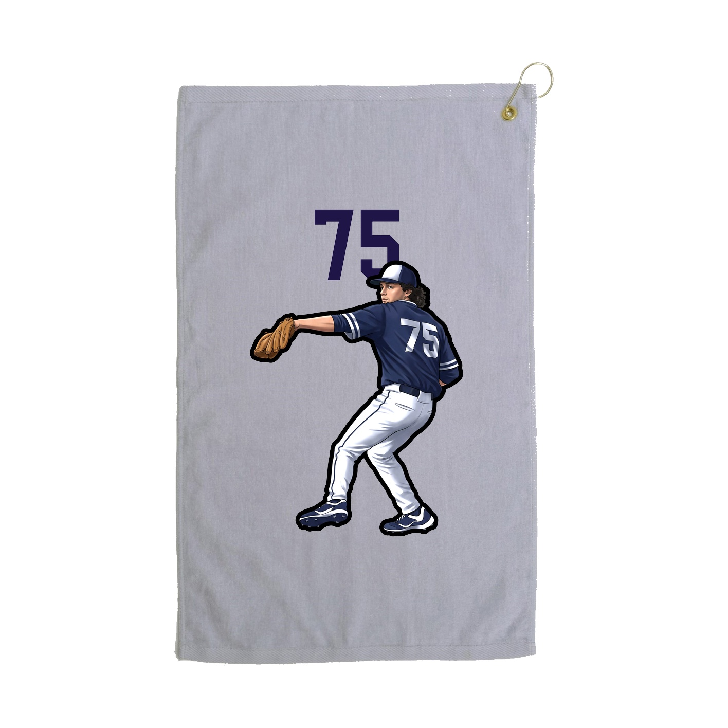 Golf Towel — Number Top in Grey