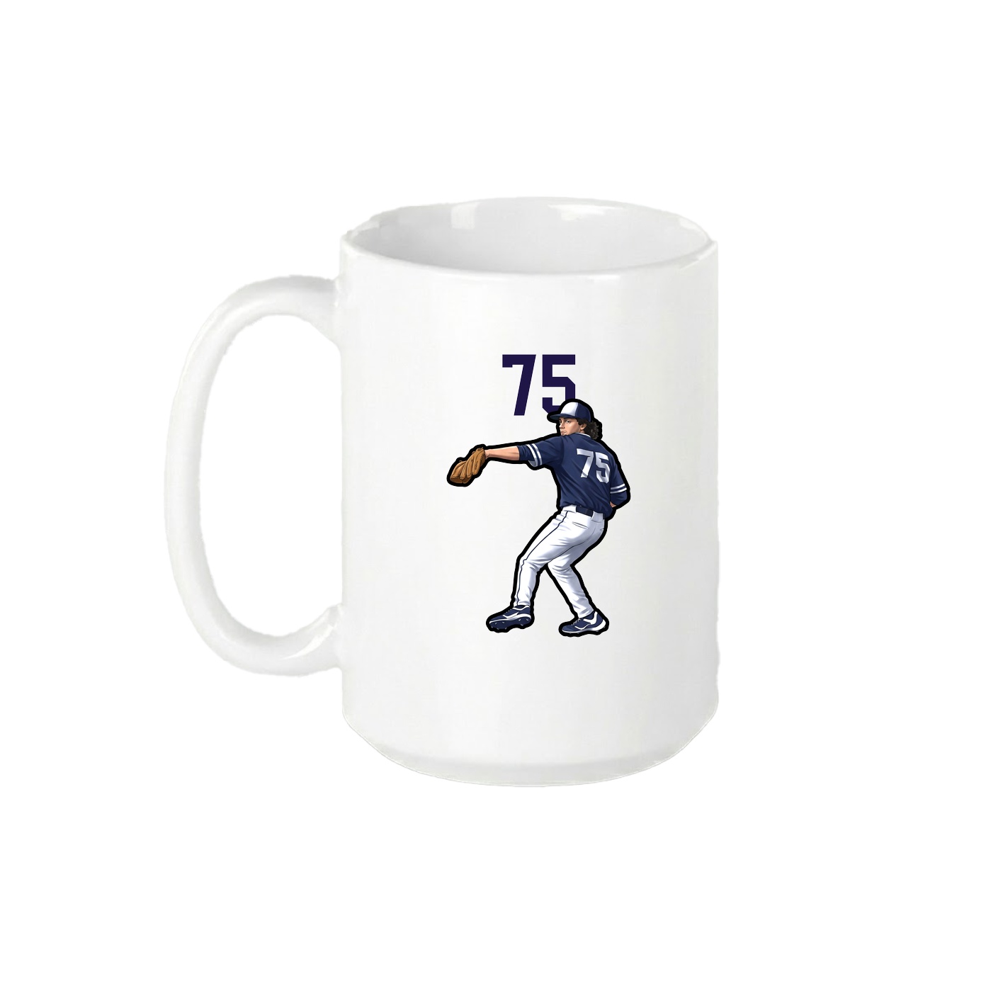 15oz Coffee Mug — Number Top in White